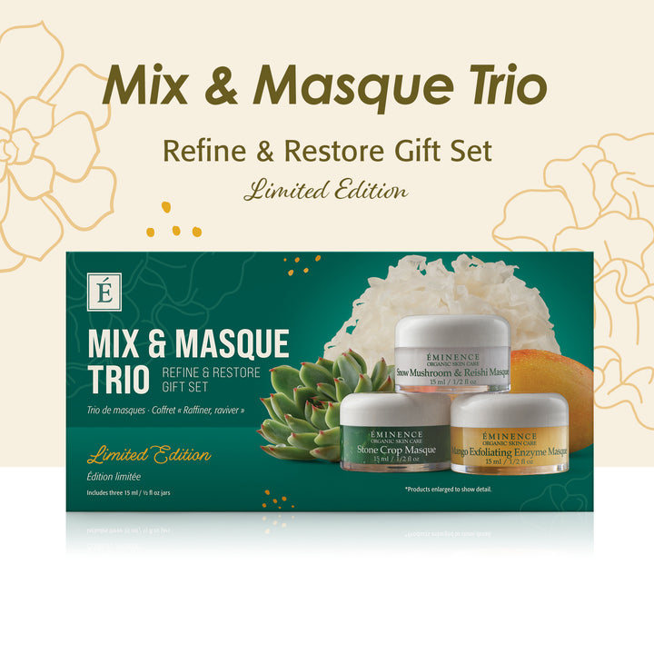 Eminence Organics Mix & Masque Trio: Refine & Restore Gift Set - Limited Edition holiday themed
