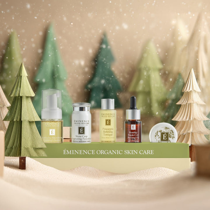 Eminence Organics Radiance Renewal Gift Set - Limited Edition holiday themed with snow and trees