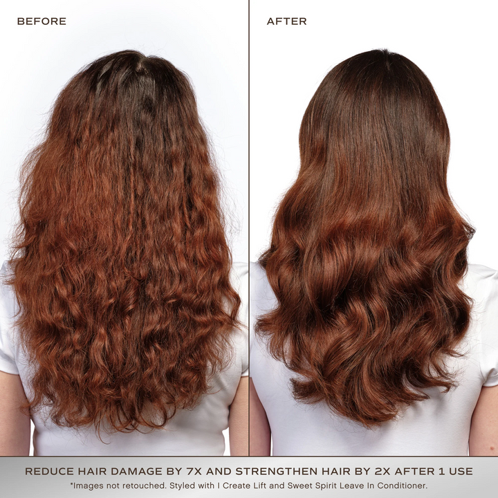 Innersense Repair Hair Mask before and after with color treated hair
