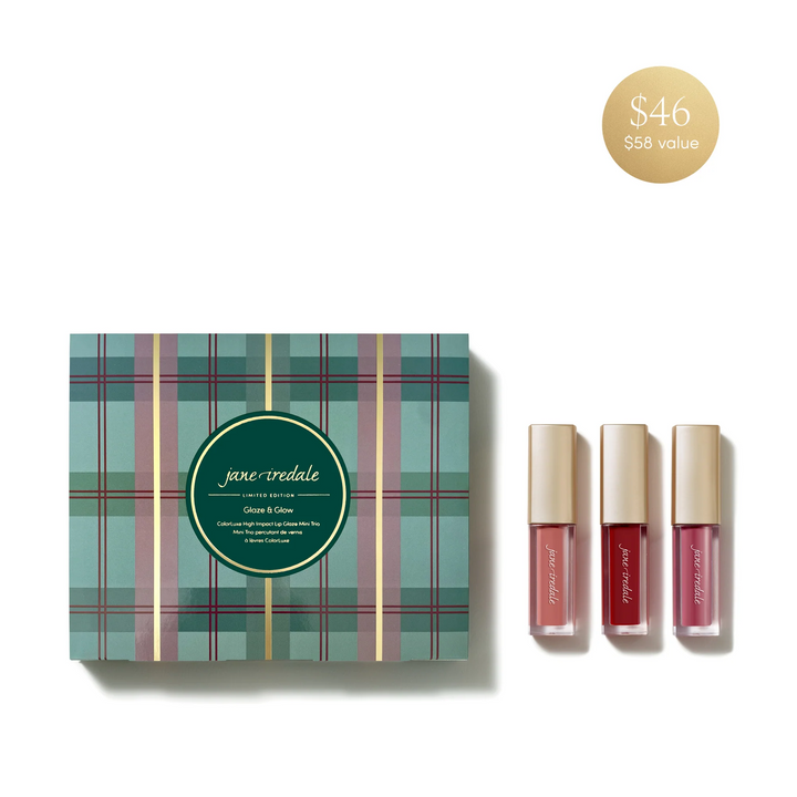 Jane Iredale Glaze & Glow ColorLuxe High Impact Lip Glaze Mini Trio - Limited Edition