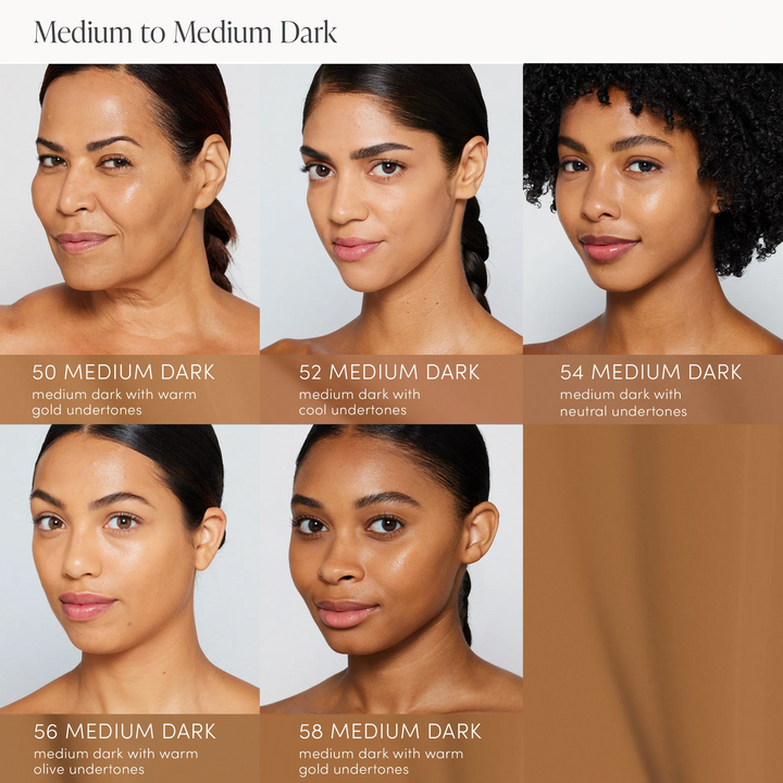 Jane Iredale Skintuition SPF 30 Radiance-Boosting Liquid Foundation medium to medium dark skin tone models