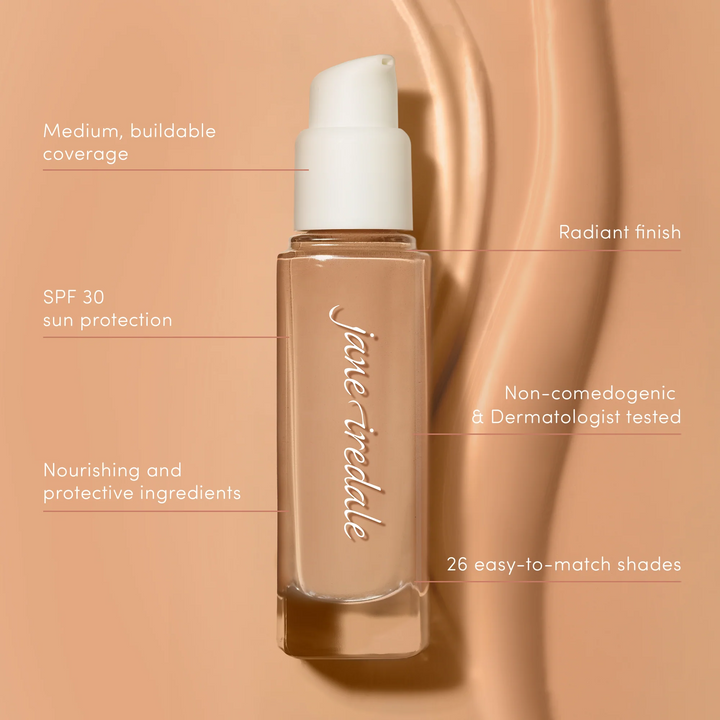 Jane Iredale Skintuition SPF 30 Radiance-Boosting Liquid Foundation quick facts