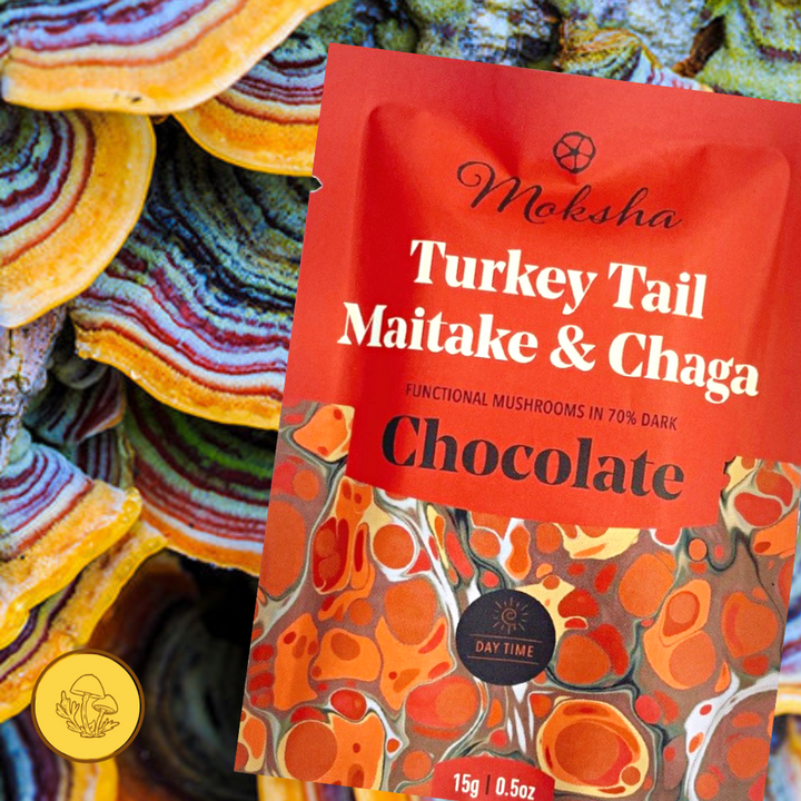 Moksha Turkey Tail Maitake & Chaga Dark Chocolate 70%