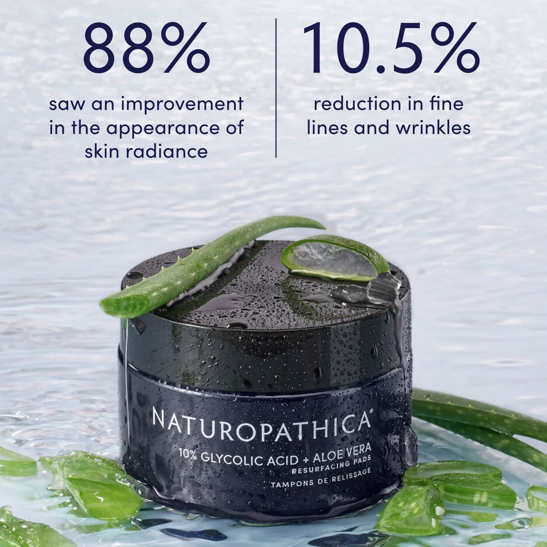 Naturopathica 10% Glycolic Acid + Aloe Vera Resurfacing Pads clinical results