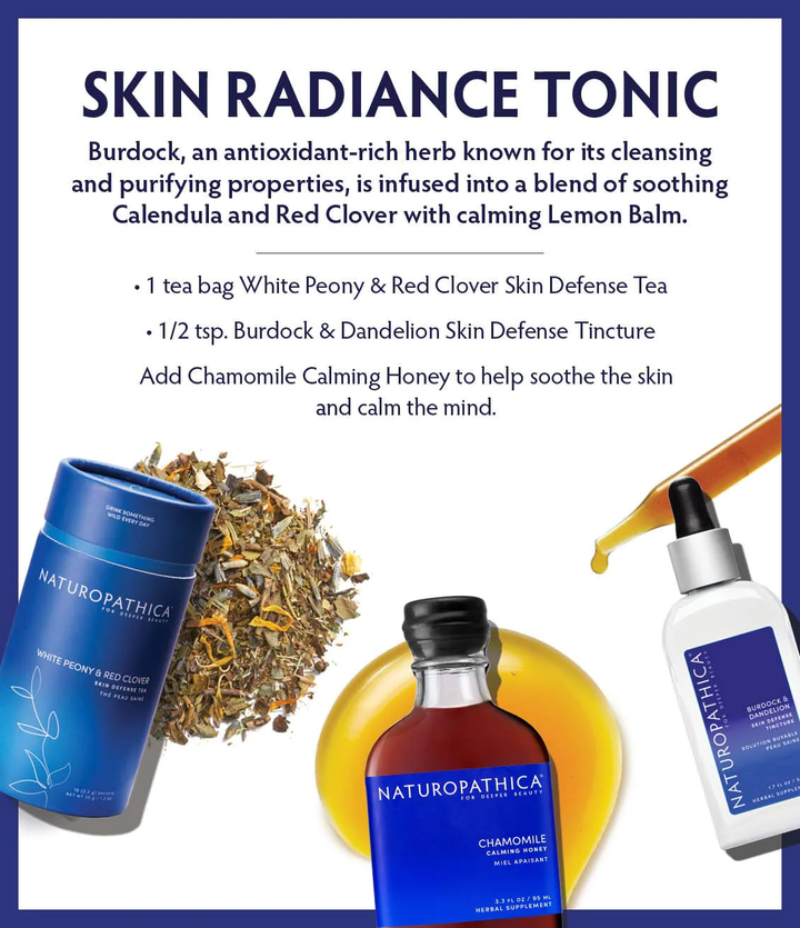 Naturopathica White Peony & Red Clover Skin Defense Tea tonic