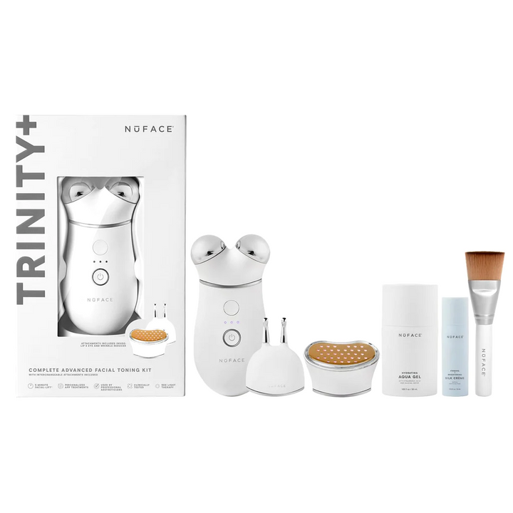 NuFACE TRINITY+ Complete Set with Wrinkle Reducer and Effective Lip & Eye Attachment