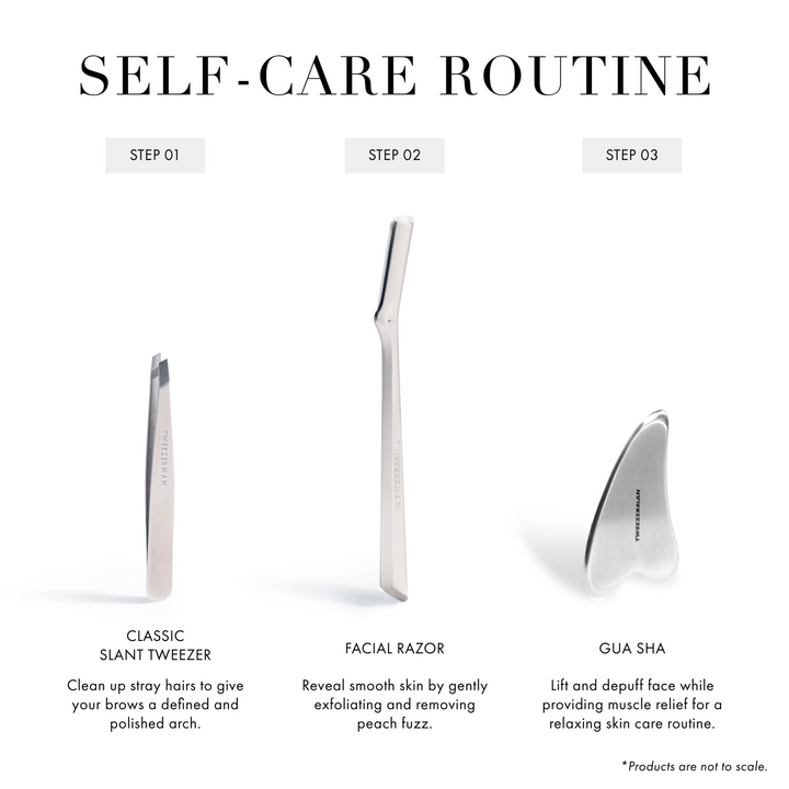 Tweezerman Stainless Steel Gua Sha self care routine