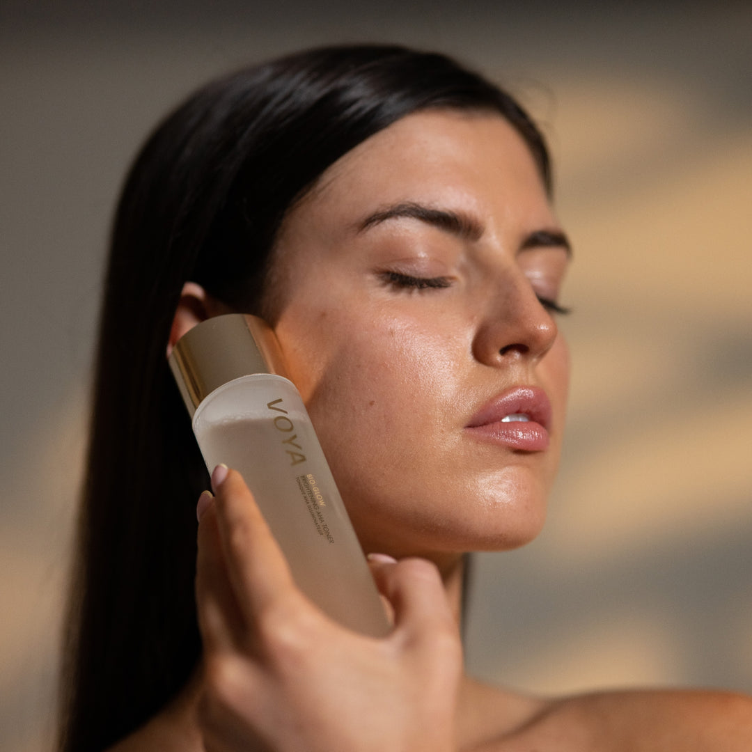 VOYA Bio Glow: Brightening AHA Toner with model