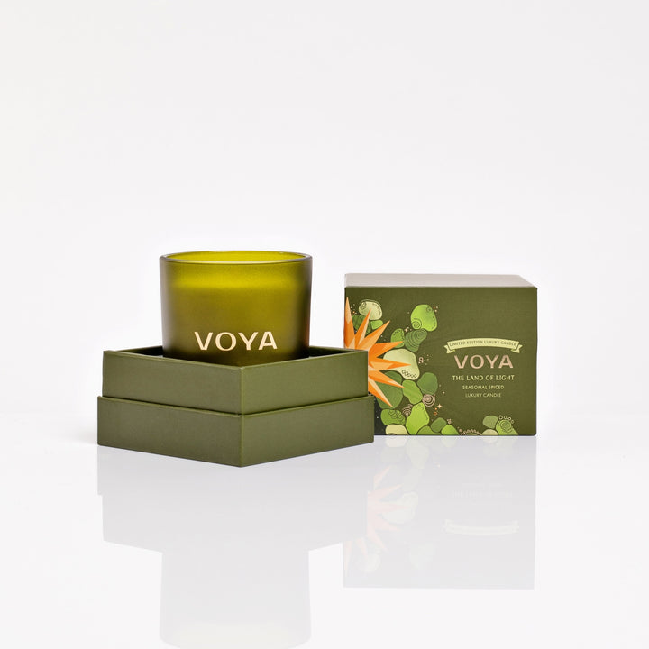 VOYA The Land of Light: Seasonal Spiced Scented Candle opened