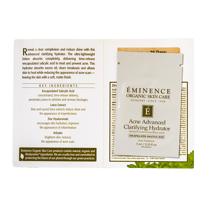 eminence organics acne advanced clarifying hydrator sample