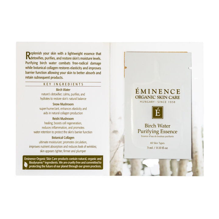 eminence organics birch water purifying essence sample