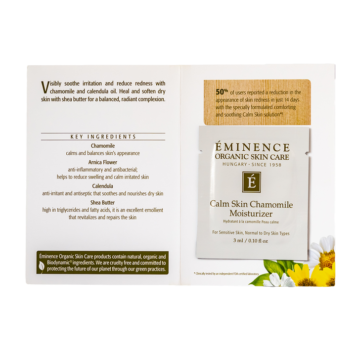 eminence organics calm skin chamomile moisturizer sample