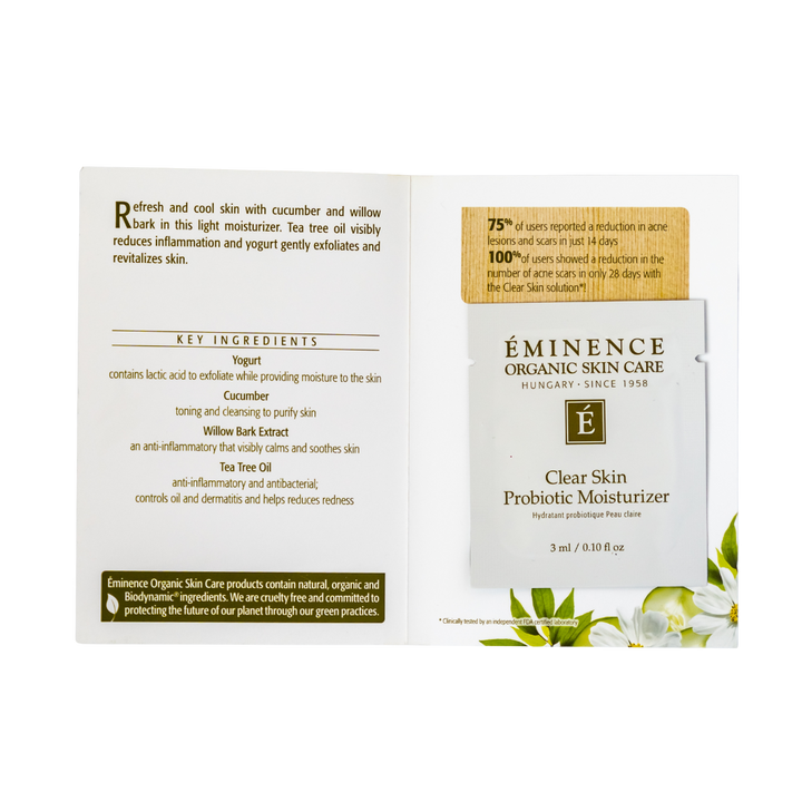 eminence organics clear skin probiotic moisturizer sample