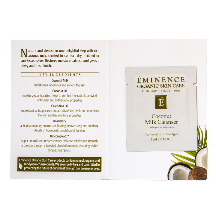 eminence organics coconut milk cleanser sample