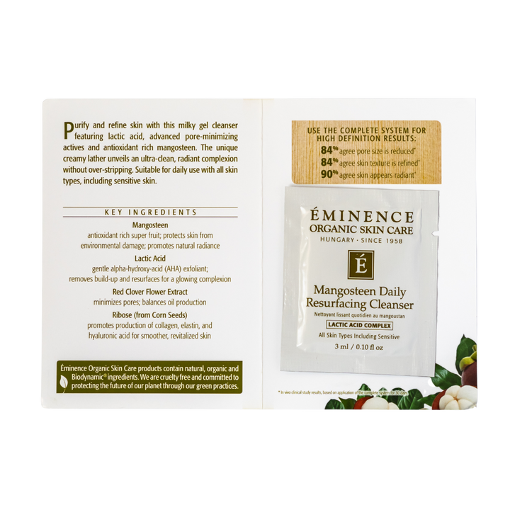 eminence organics mangosteen daily resurfacing cleanser sample