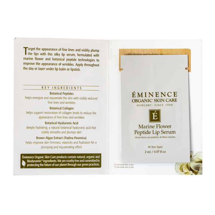 eminence organics marine flower peptide lip serum sample