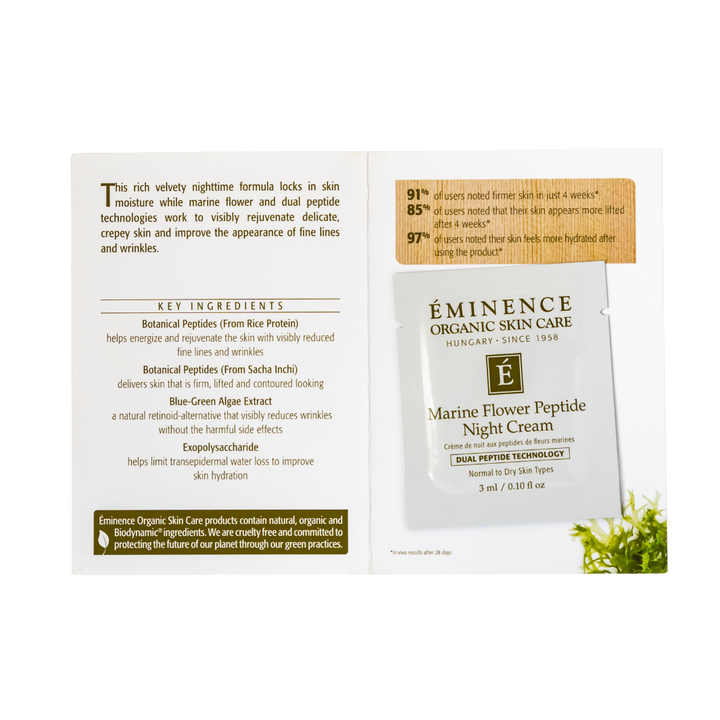 eminence organics marine flower peptide night cream sample