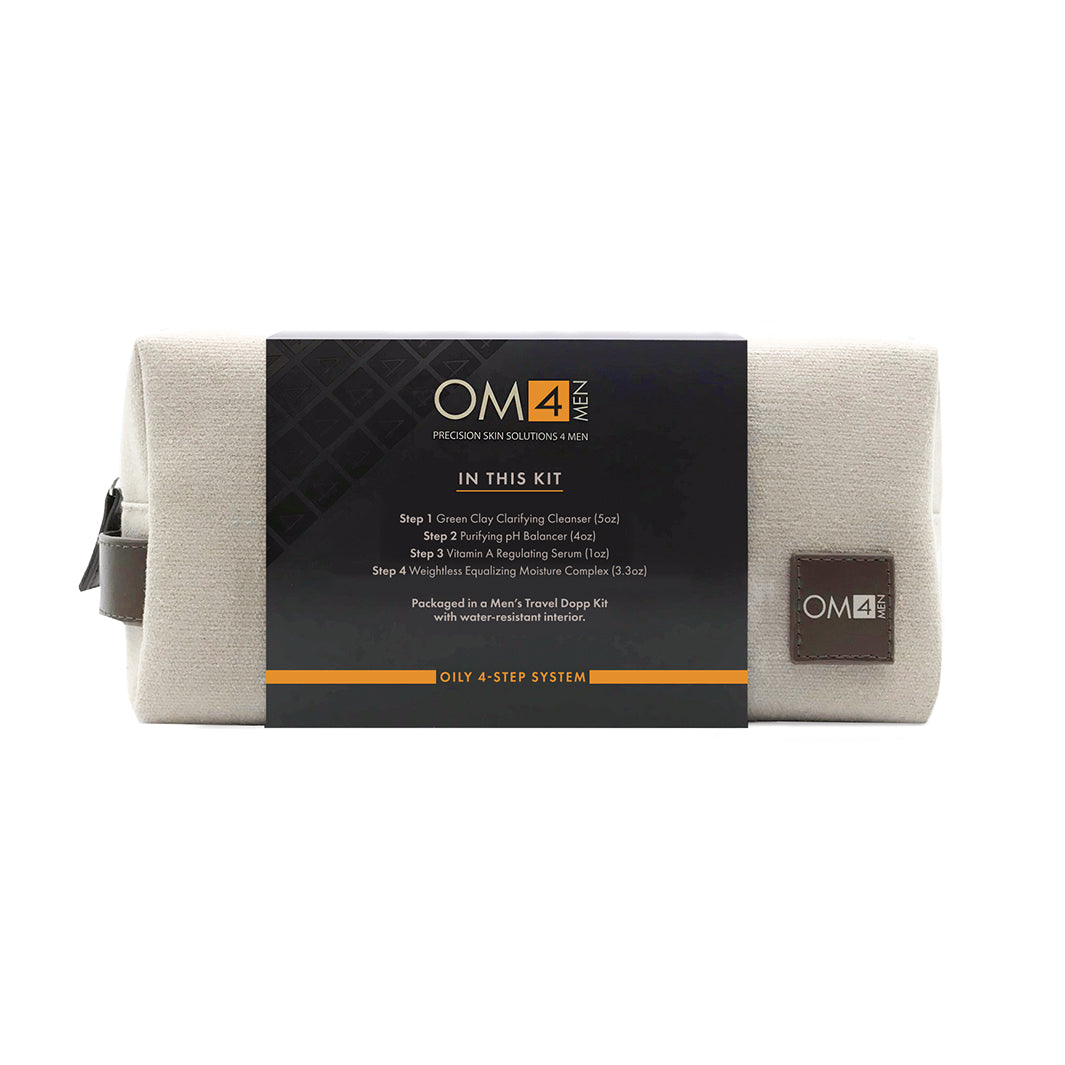 Organic Male OM4 Oily 4-Step RegiMEN & Travel Bag