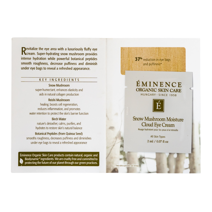 eminence organics snow mushroom moisture cloud eye cream sample