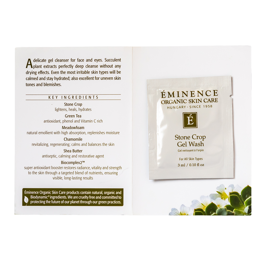 eminence organics stone crop gel wash sample