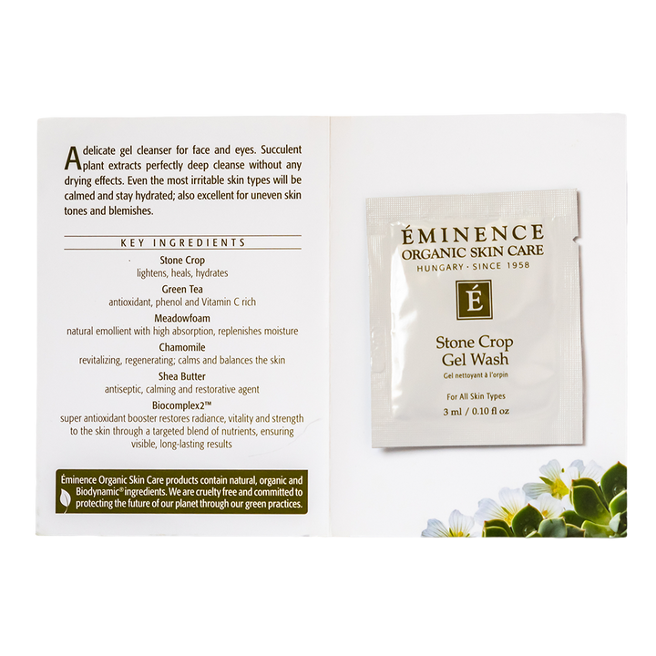 eminence organics stone crop gel wash sample