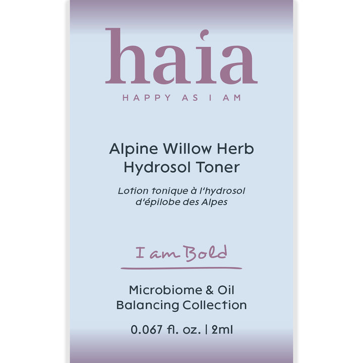 haia "I am Bold" Alpine Willow Herb Hydrosol Toner - Certified Cosmos Organic - Sample Size