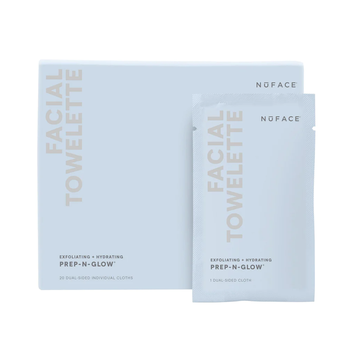 NuFACE Prep-N-Glow Exfoliating & Hydrating Facial Wipes 20 pack