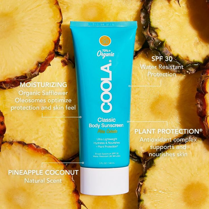 COOLA Classic Body Organic Sunscreen Lotion SPF 30 Ingredients Pina Colada