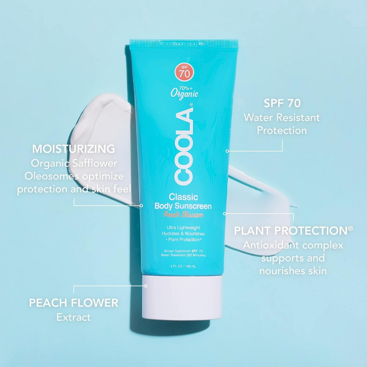 COOLA Classic Body Organic Sunscreen Lotion SPF 70 - Peach Blossom ingredients