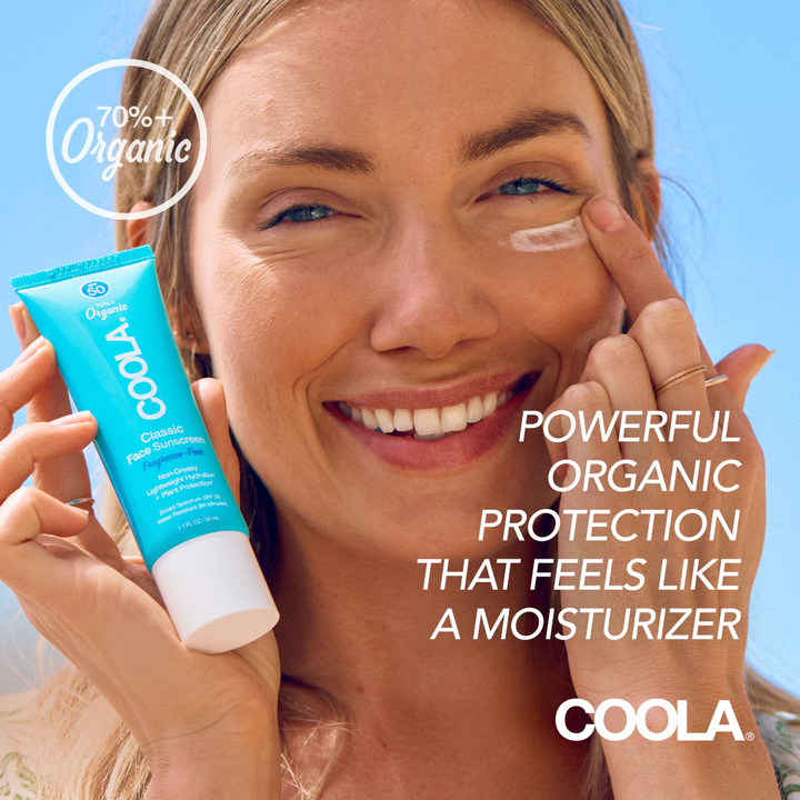 COOLA Classic Face Organic Sunscreen Lotion SPF 50 model