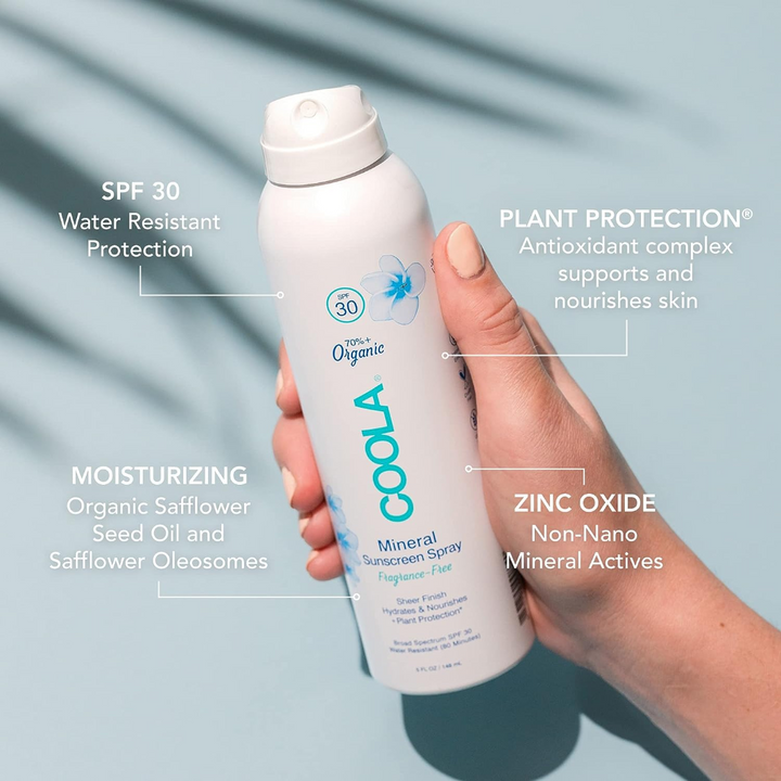 COOLA Mineral Body Organic Sunscreen Spray SPF 30 quick facts