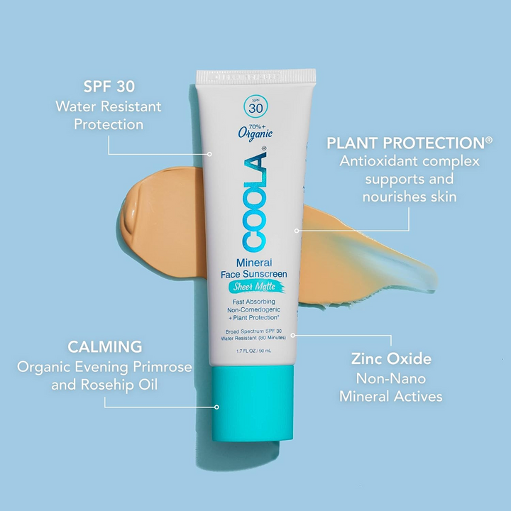 COOLA Mineral Face Organic Sunscreen Lotion Sheer Matte SPF 30