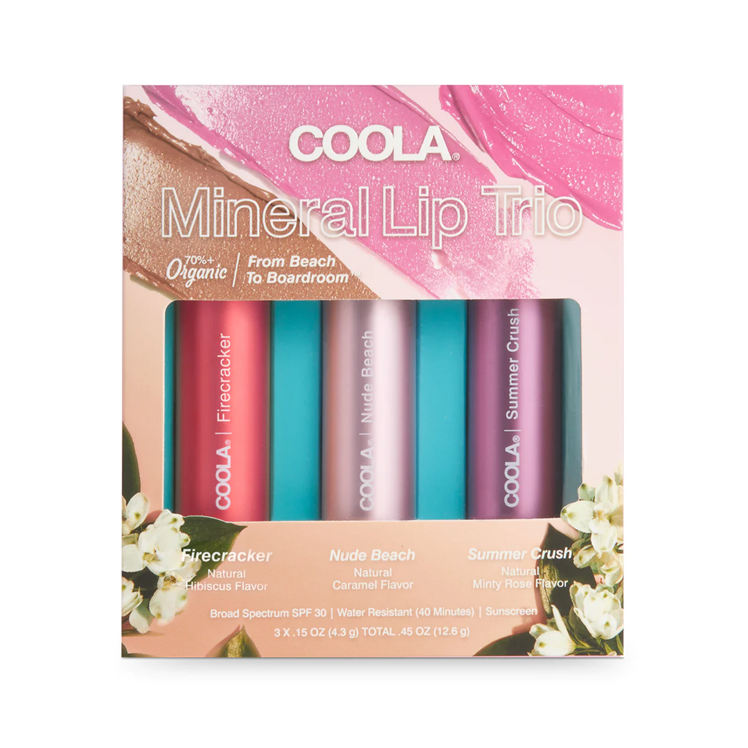 COOLA Mineral Liplux Organic Tinted Lip Balm Trio SPF 30 Natural COOLA Mineral Liplux Organic Tinted Lip Balm Trio SPF 30 Natural
