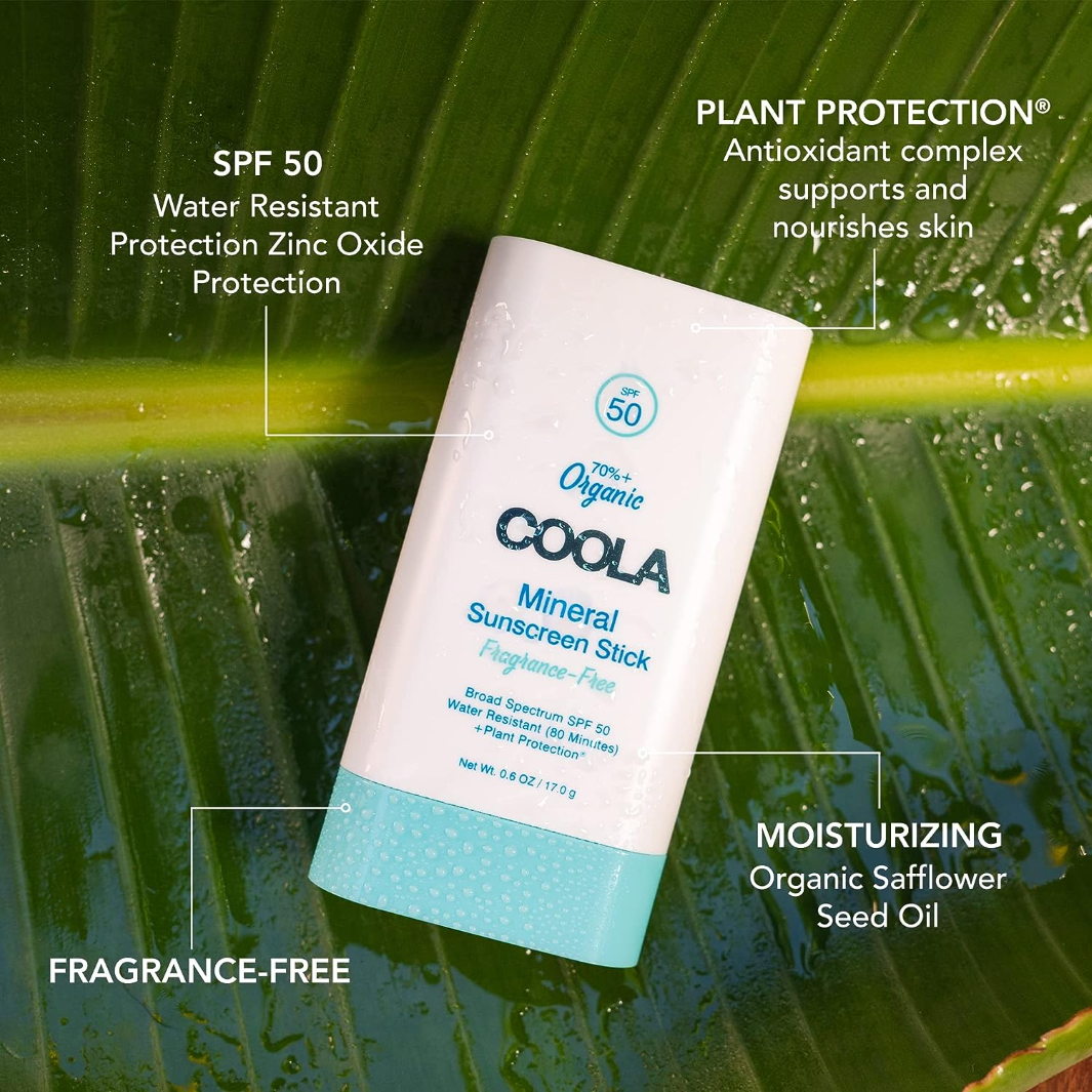 COOLA Mineral Organic Sunscreen Stick SPF 50 Quick facts