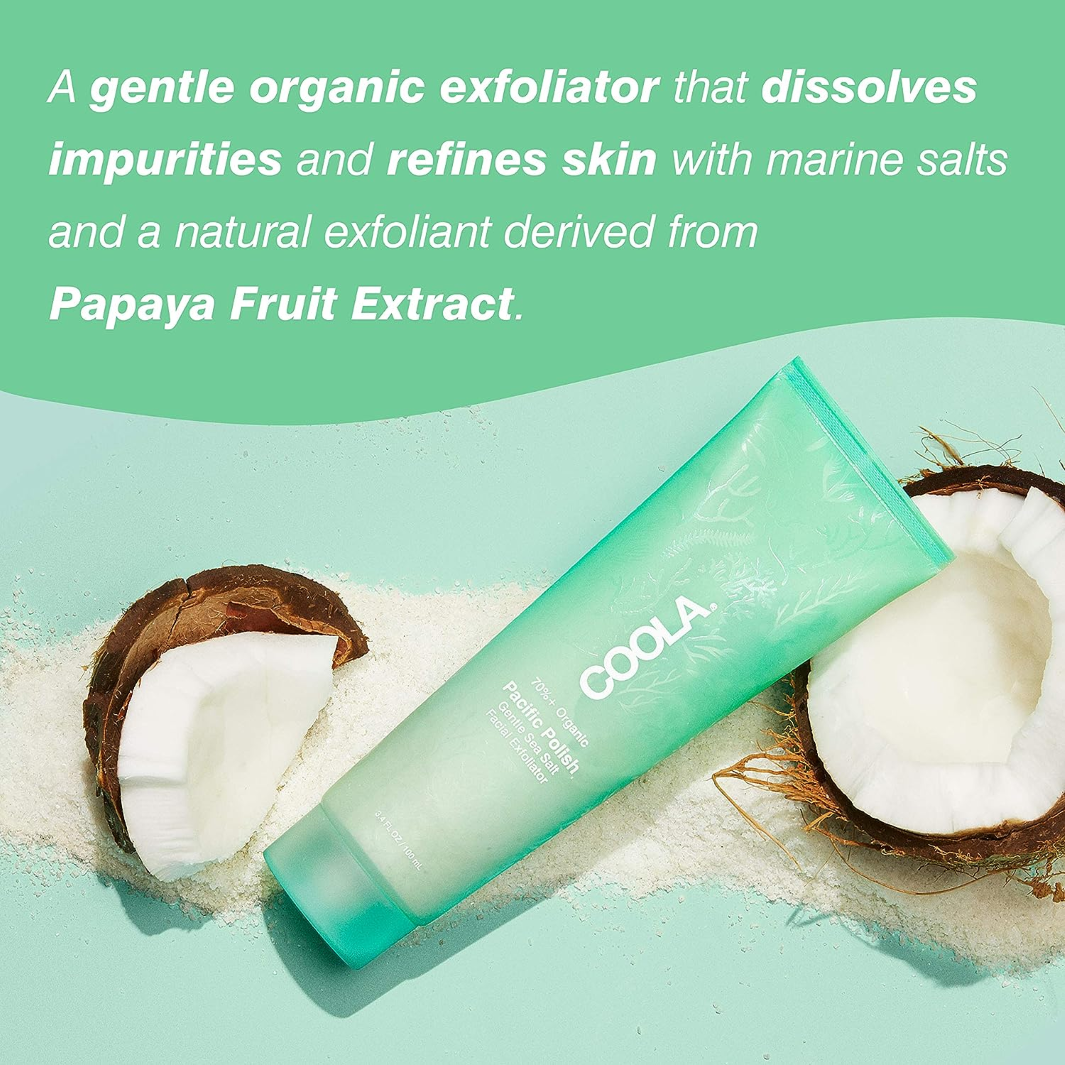 COOLA Organic Pacific Polish Gentle Sea Salt Facial Exfoliator info