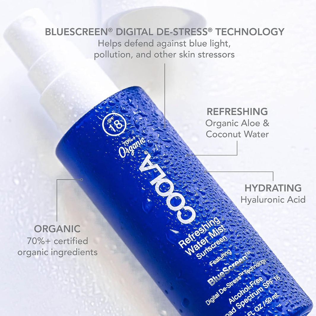 COOLA Refreshing Water Mist Organic Face Sunscreen SPF 18 ingredients