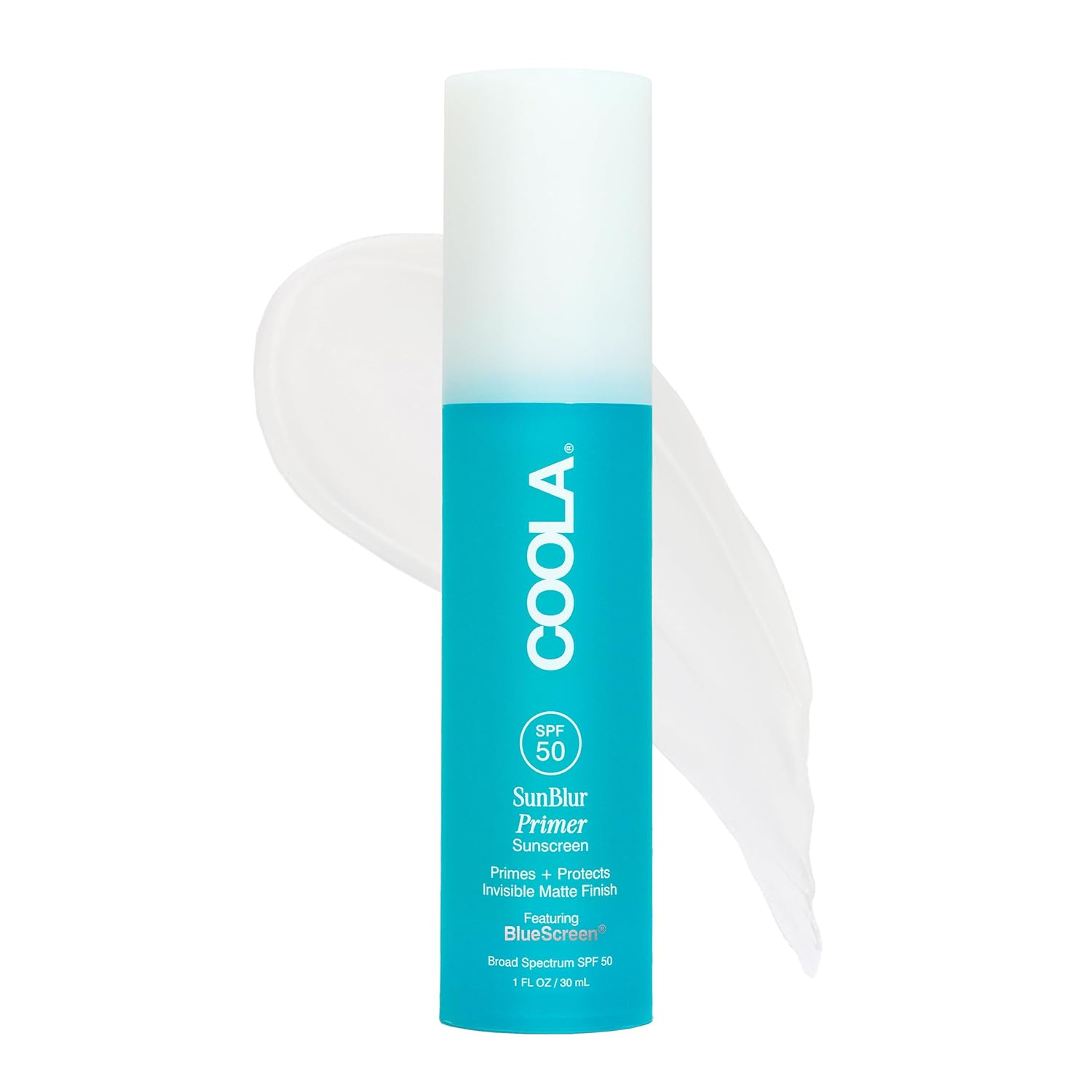 COOLA SunBlur Primer SPF 50 on a white back ground