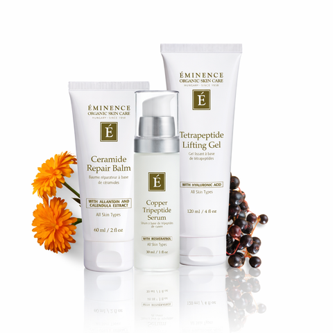 Eminence Organics Advanced Care Trio on a white back ground