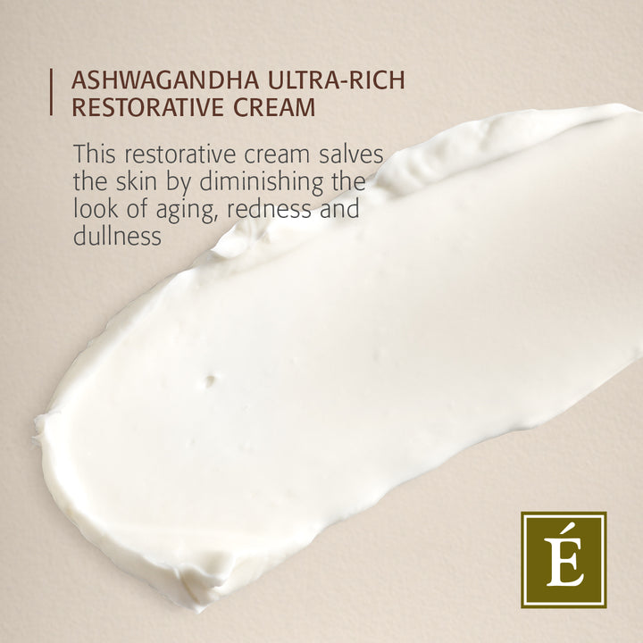 Eminence Organics Ashwagandha Ultra-Rich Restorative Cream swatch wtih information
