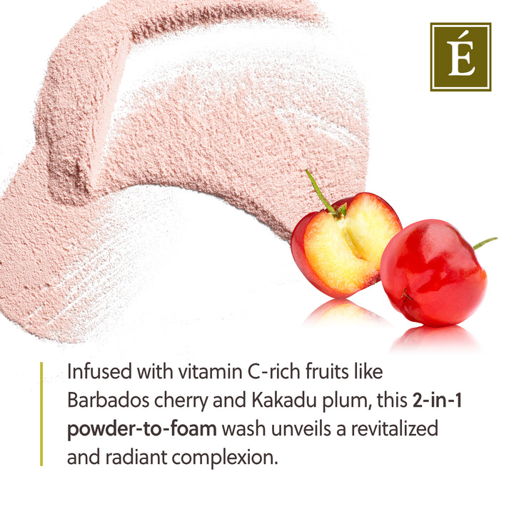 Eminence Organics Barbados Cherry Enzyme Cleansing Powder infographic