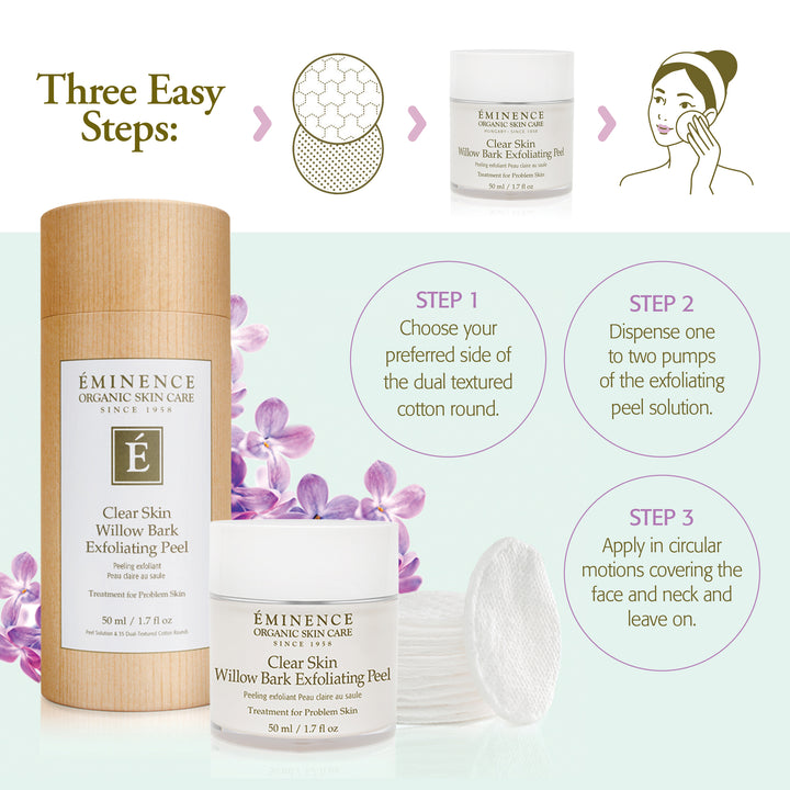 Eminence Organics Clear Skin Willow Bark Exfoliating Peel how to apply
