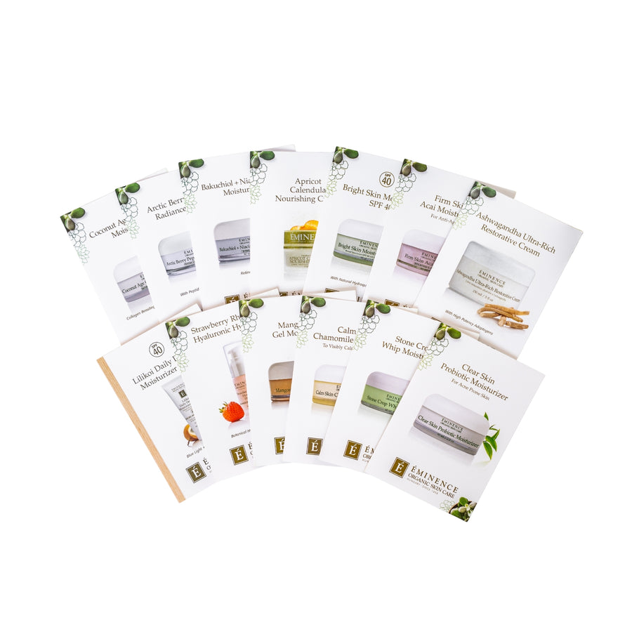 Eminence Organics Find Your Moisturizer Sample Set on a white back ground 2025