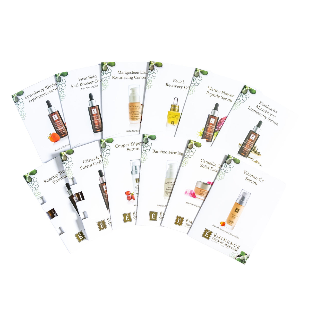 Eminence Organics Find Your Serum Sample Set on a white background