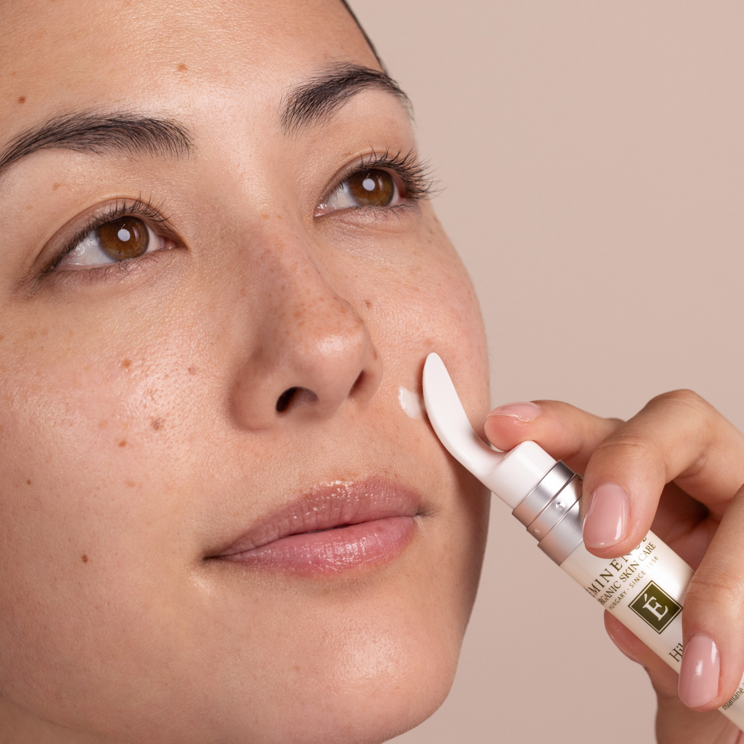 Eminence Organics Hibiscus Instant Line Filler model applying