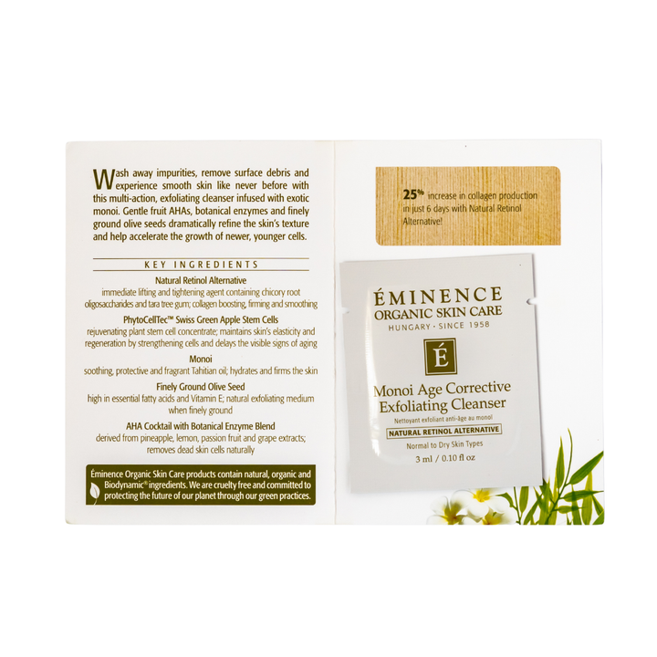 Eminence Organics Monoi Age Corrective Exfoliating Cleanser sample size
