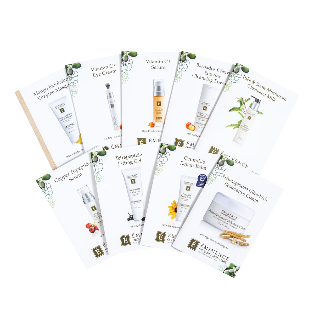 Eminence Organics New Products Sample Set on a white background