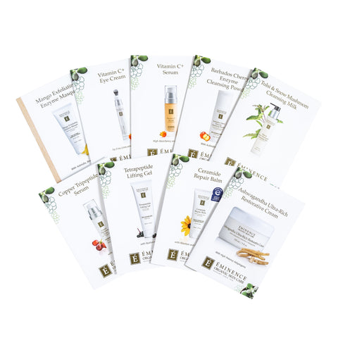 Eminence Organics New Products Sample Set on a white background