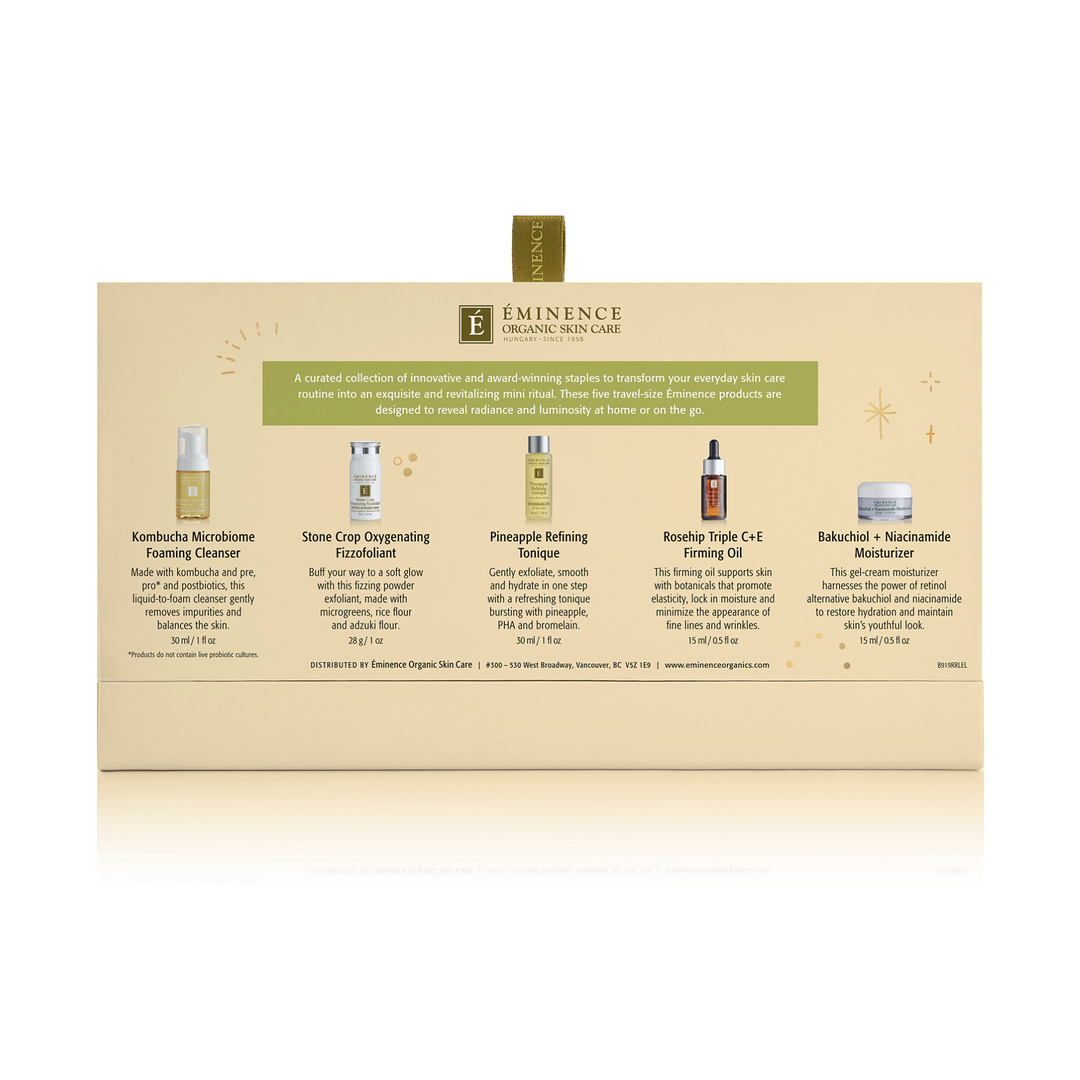 Eminence Organics Radiance Renewal Gift Set - Limited Edition back panel on a white background