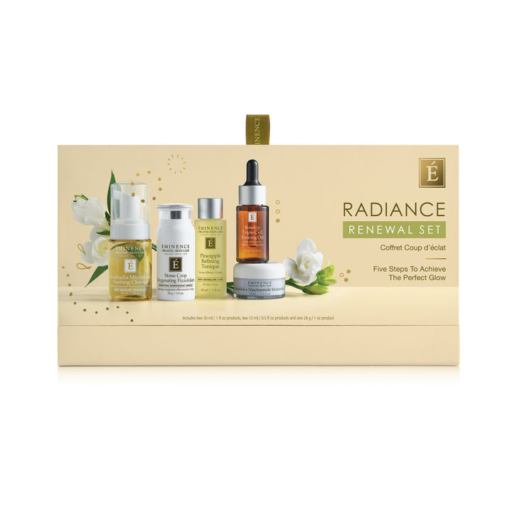 Eminence Organics Radiance Renewal Set on a white back ground