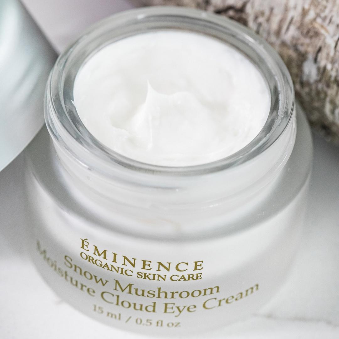 Eminence Organics Snow Mushroom Moisture Cloud Eye Cream jar open